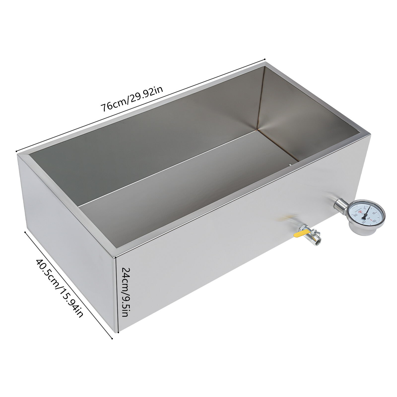 Stainless Steel Maple Syrup Evaporator Pan w Valve and Thermometer Boiling Pan