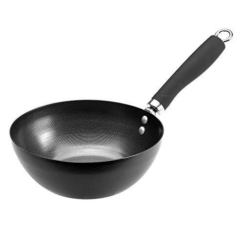 Nonstick Carbon Steel Wok With Soft Touch Riveted Handle 8″bla