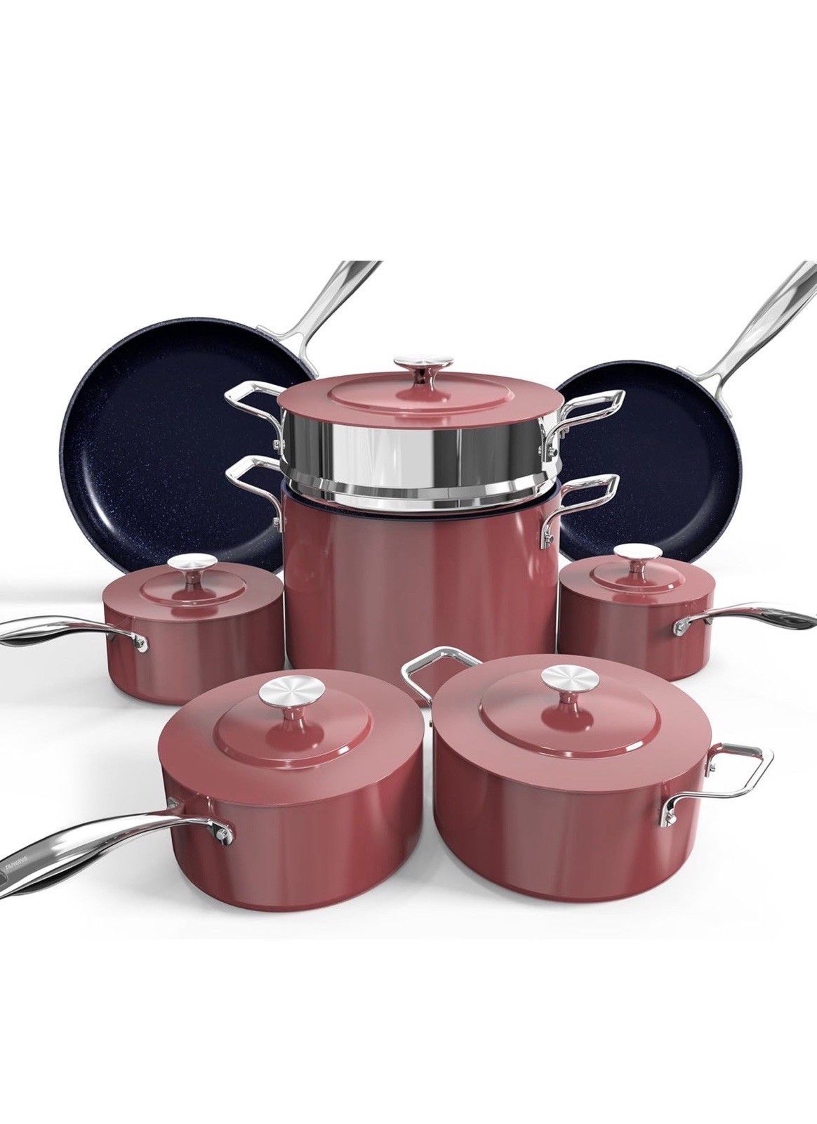 Nuwave Lux 13pc Cookware Set Forged Induction Ceramic NonStick Cinnamons Color