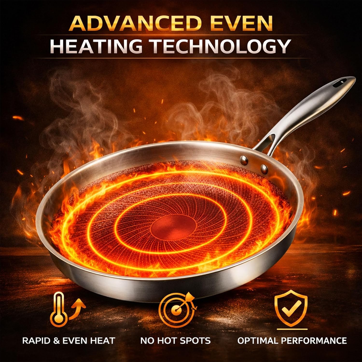 Pure Titanium Hammered Frying Pan with Lid, 10 Inch No Coating Skillet, Scratch