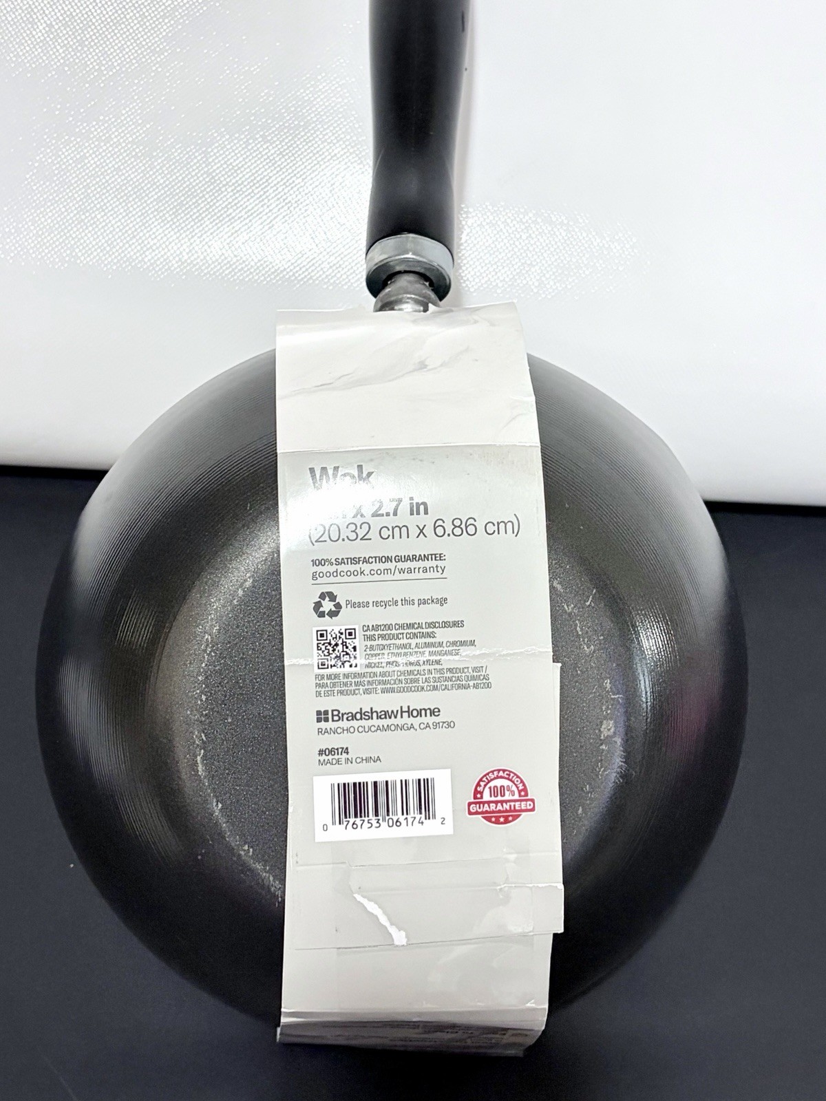 WOK GoodCook Everyday Nonstick Black, Carbon Steel 8 Inch Wok Easy Clean
