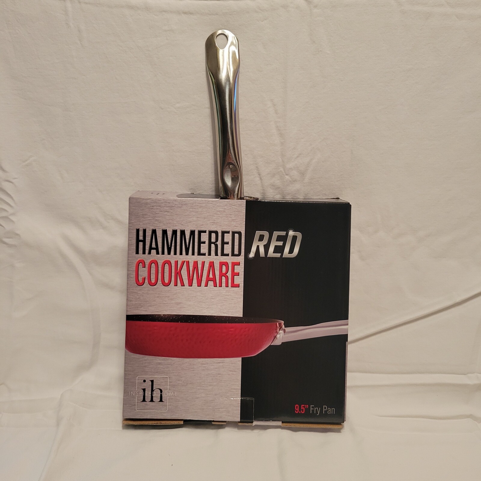 ih Inspired Home Hammered Red Cookware, 9.5” Fry Pan, HXPH24F-03