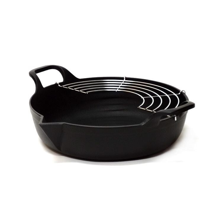 Iwachu Tempura Pot Nanbu Ironware 27cm (10.6in) IH/Gas Compatible ATV6802