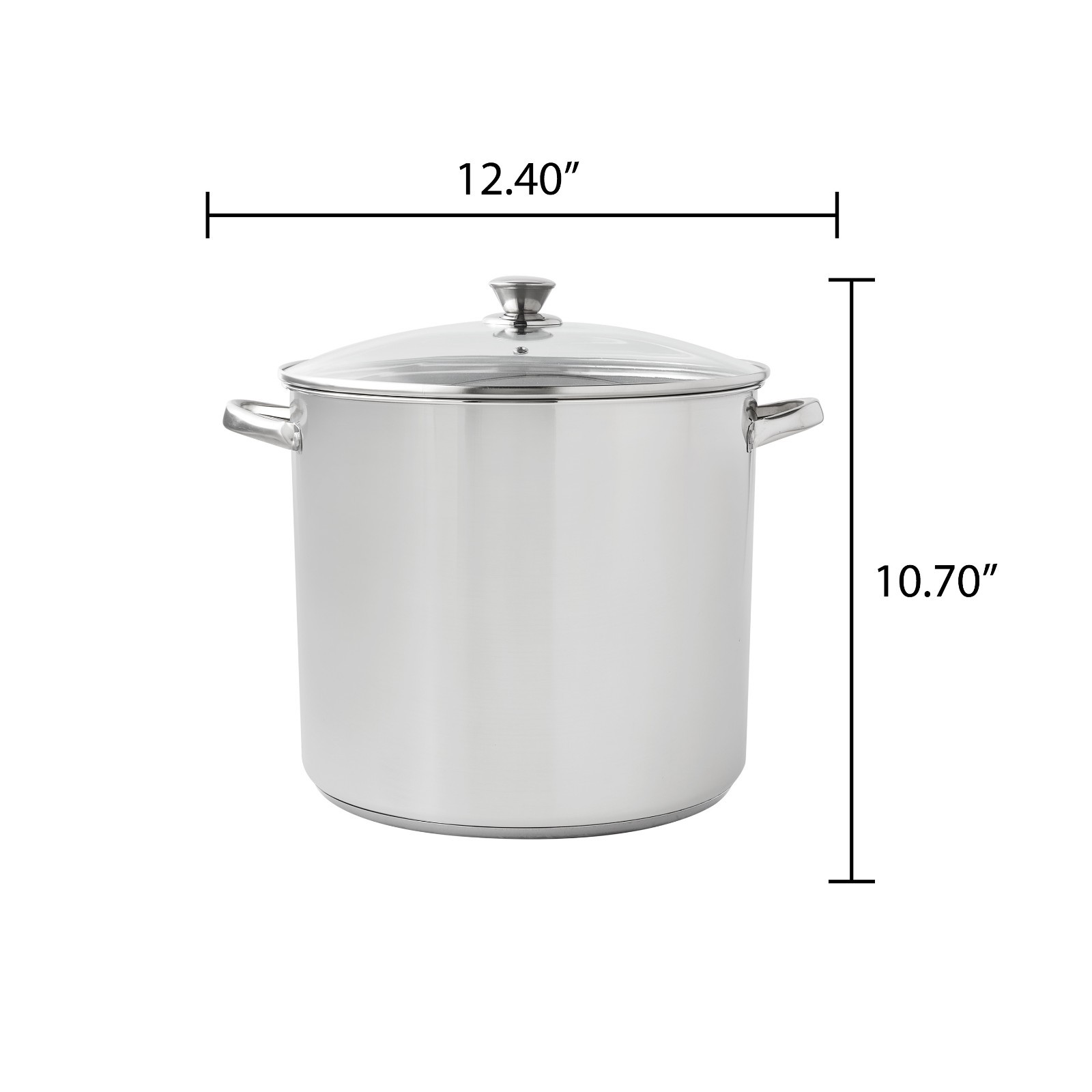 Mainstays Stainless Steel 20-Quart Stock Pot with Glass Lid