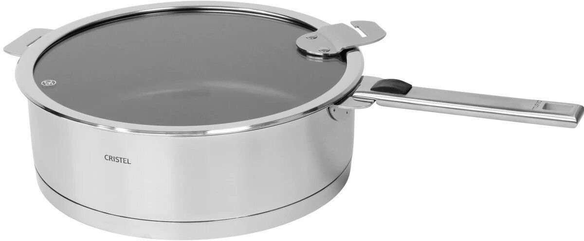 Cristel Strate Saute Pan Non-Stick, 4.5 quart, Silver