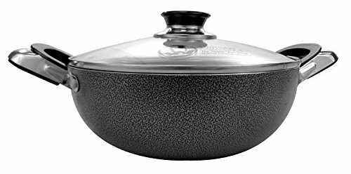 STOCK POT Non-Stick Aluminum with Glass Lid Black 8 Inch UNIWARE