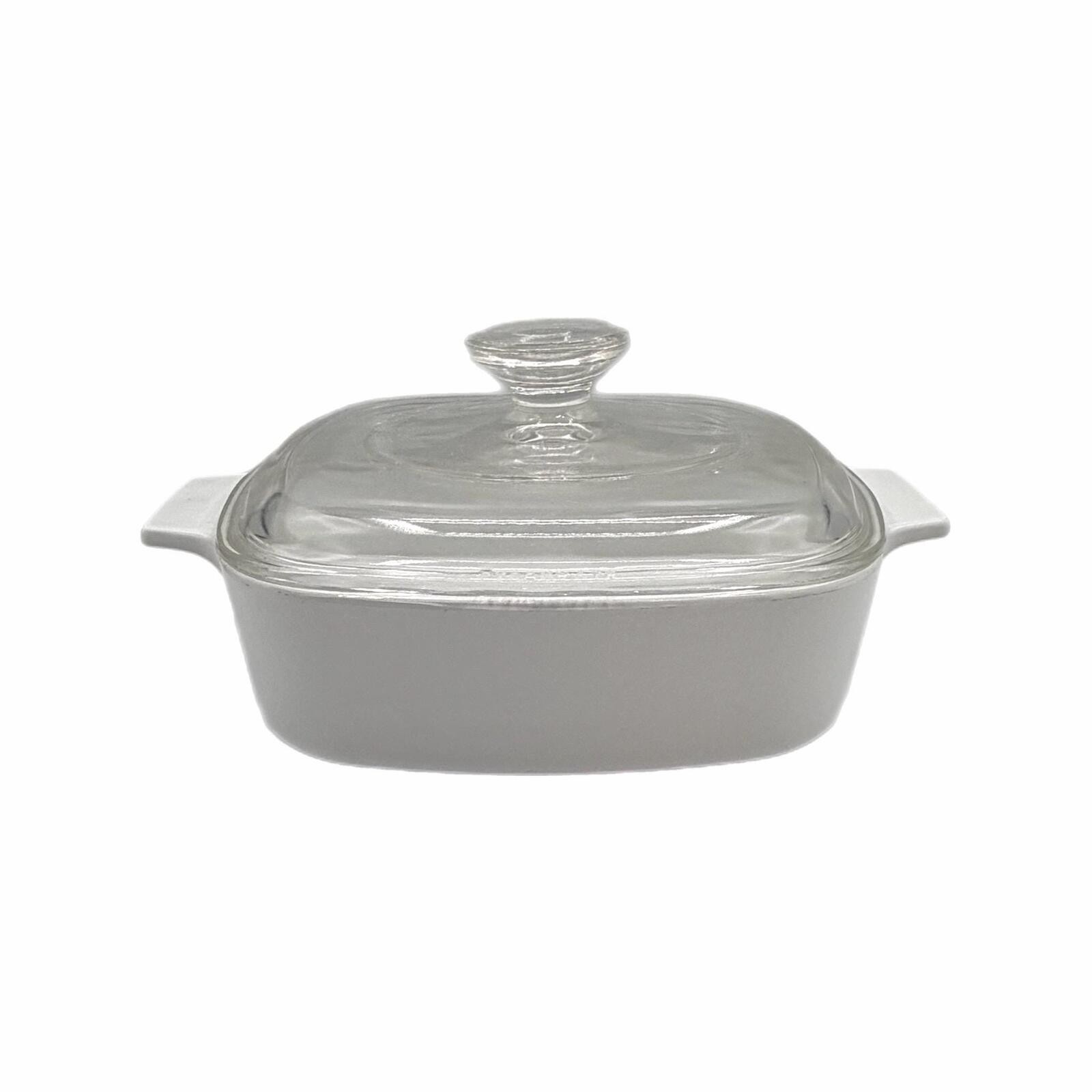 Vintage CorningWare A-1-B 1 Liter White Casserole Dish with Glass Lid A7C