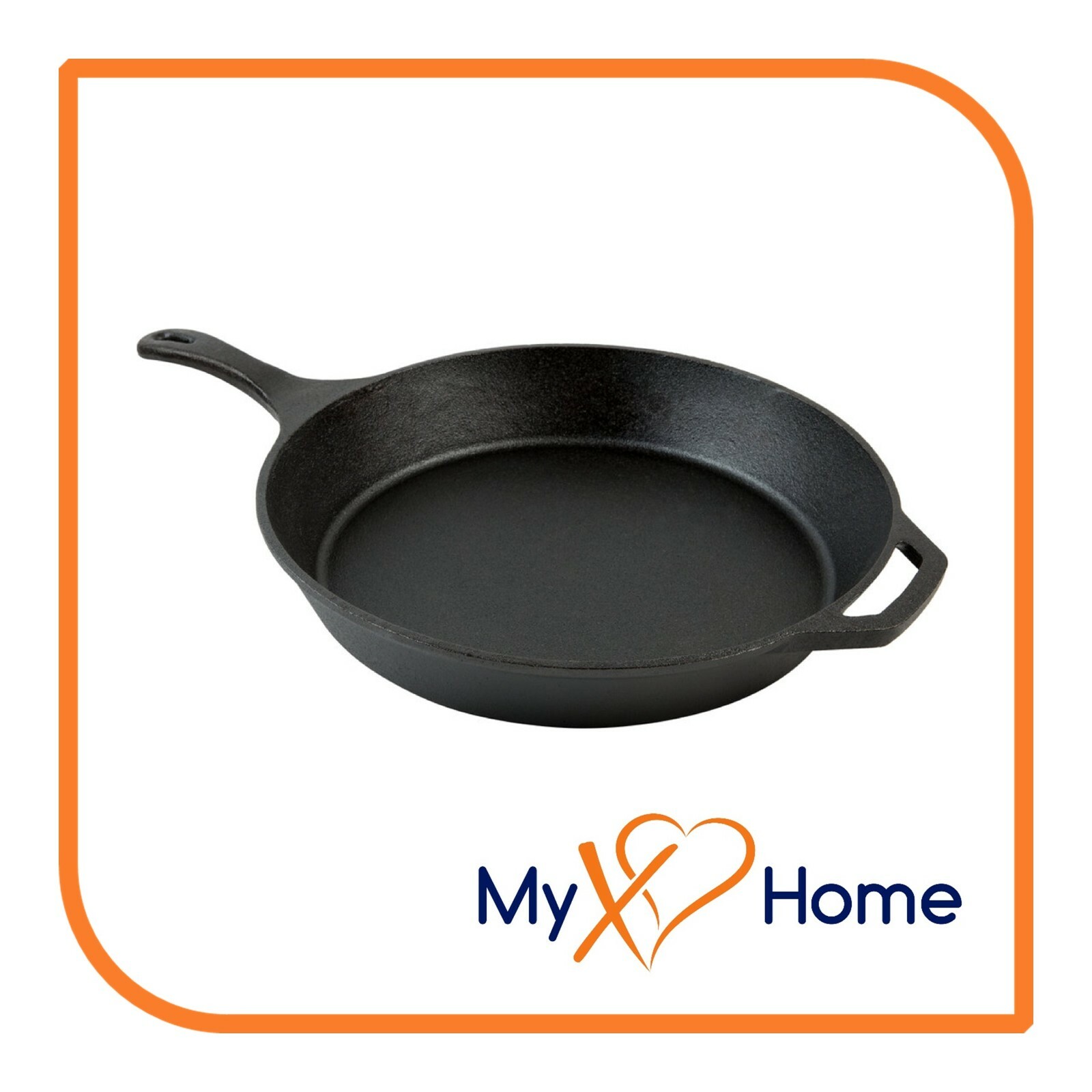 15″ Round Pre-Seasoned Cast Iron Skillet with Helper Handle (1 Skillet)