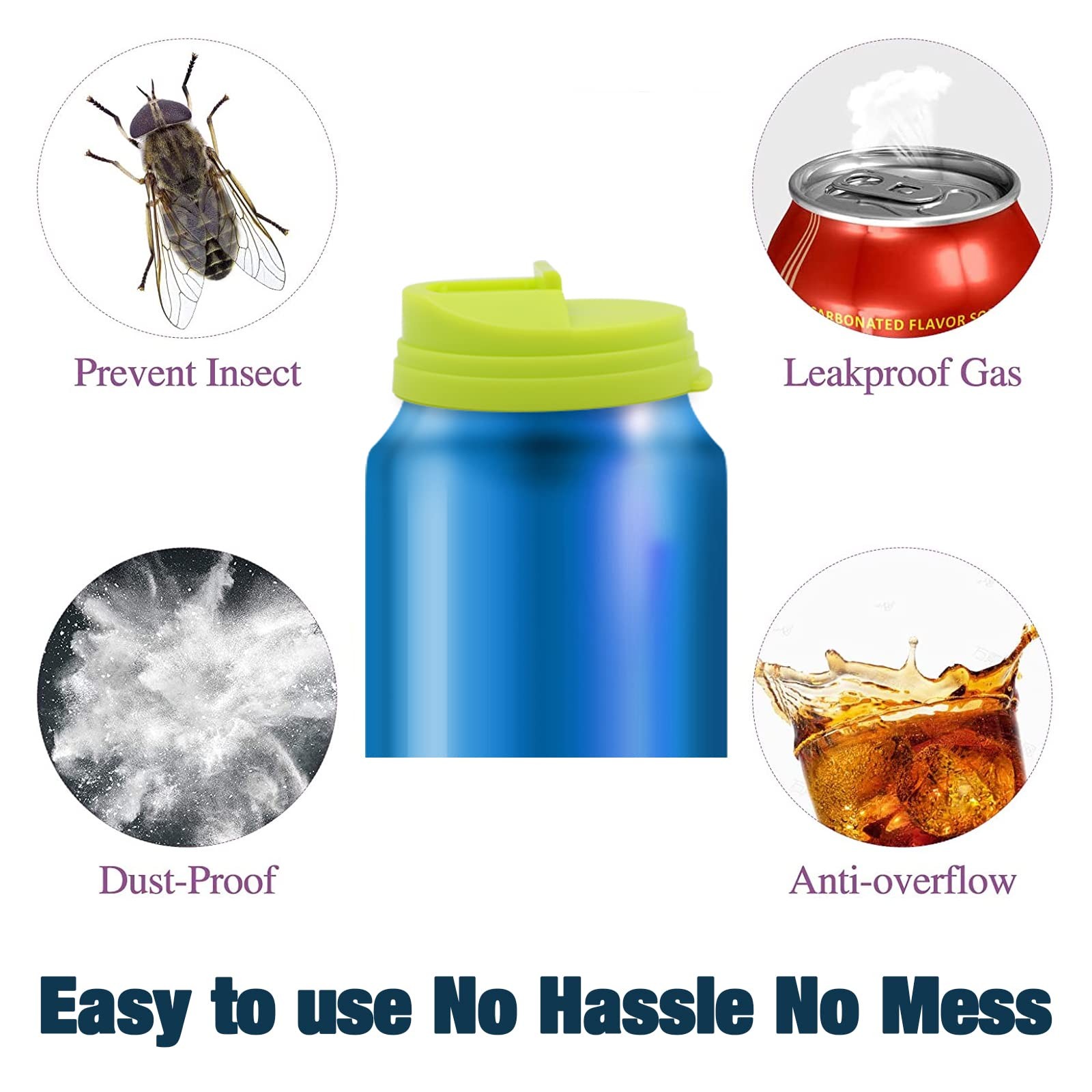 6 Pcs Soda Can Lids Can Covers Spill-Proof Soda Top Covers for Beverage Beer