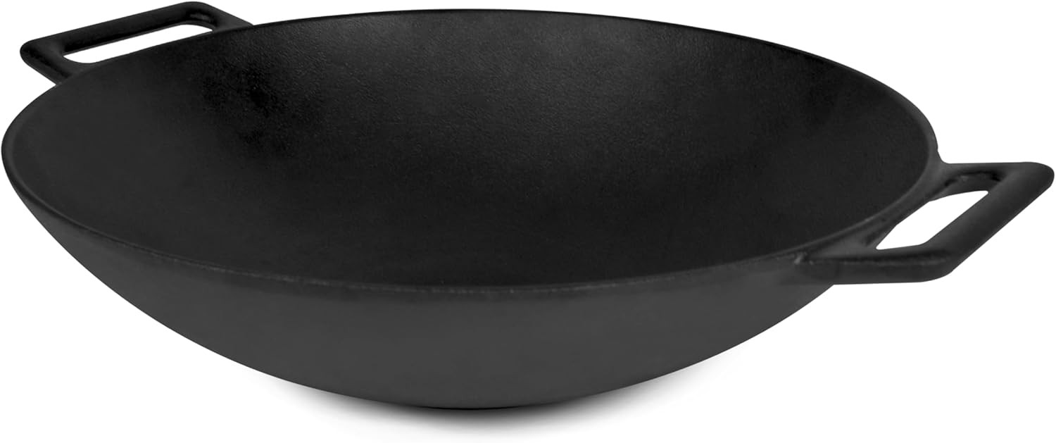 Jim Beam 12” Pre Seasoned Heavy Duty Construction Cast Iron Grilling Black