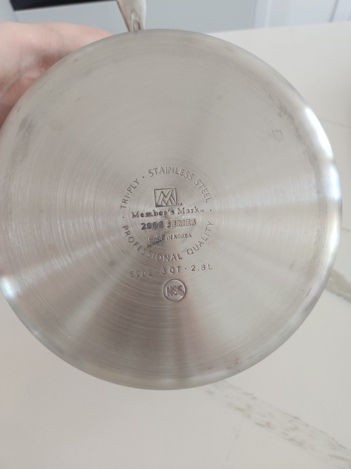 Members Mark 2000 Series Tri-Ply Stainless Steel 3 QT Saucepan Pot Made in Korea