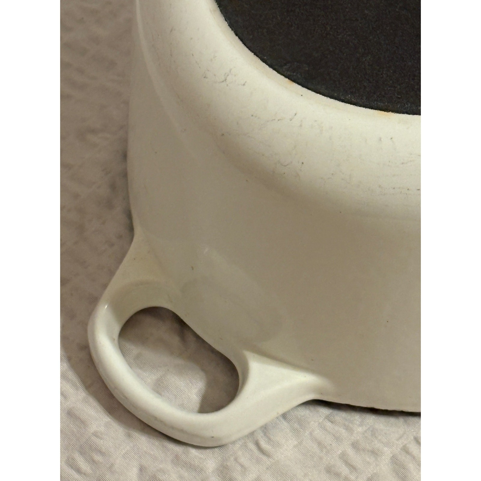 Le Creuset 29 Oval Dutch Oven White Enameled Cast Iron Made in France 6.75qt EUC