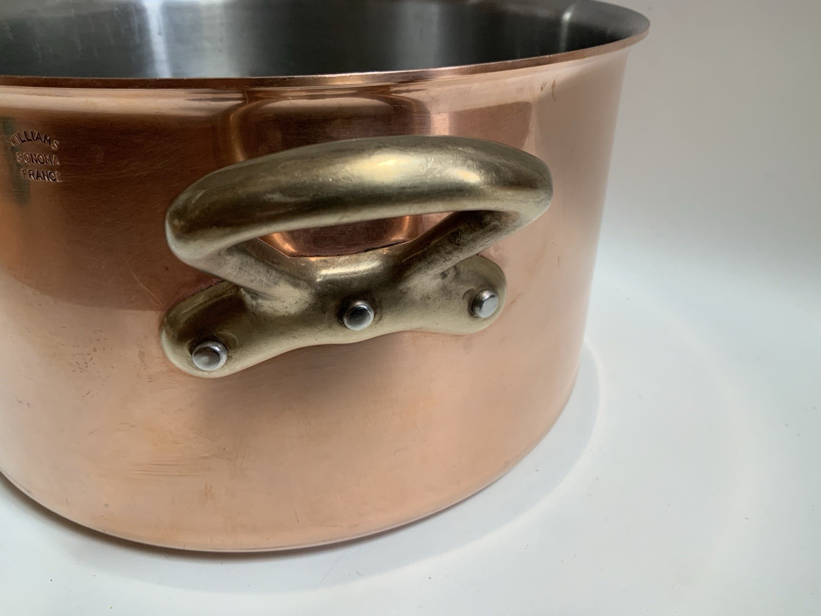 Williams Sonoma LARGE 5 QUART Copper Stock Pot Made in France 9.78 X 5.5’’T