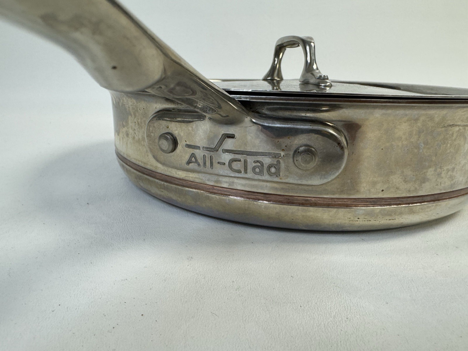All-Clad Copper Core 11” Saute Pan w/ Lid SS Chef Pan 3 Qt Helper Handle USA