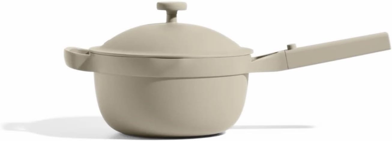 Our Place Mini Perfect Pot 2.5 Qt w/ Lid & Beachwood Spoon, Steam, READ