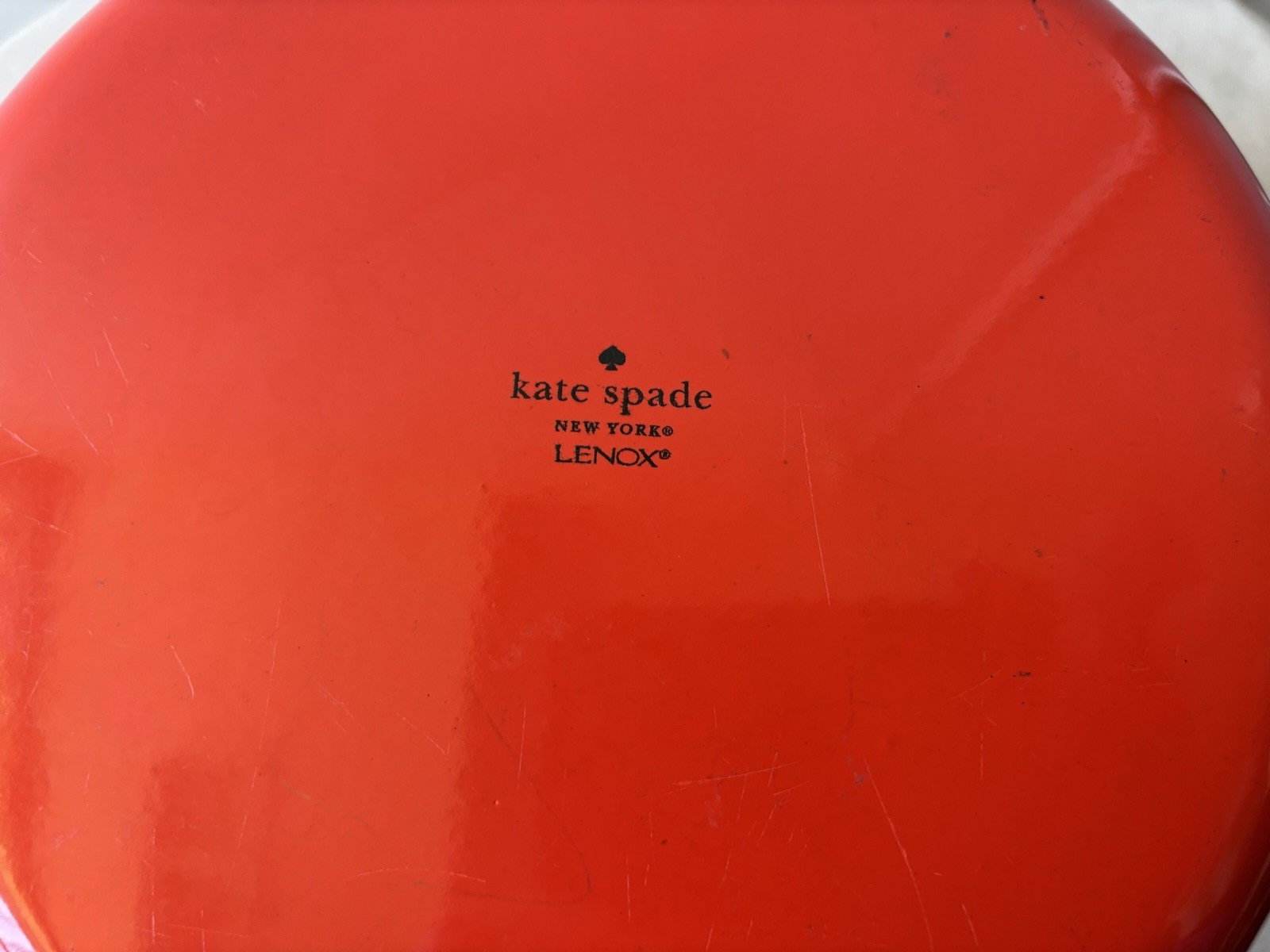New KATE SPADE New York Lenox StockPot Red Enameled Metal w/Glass Lid 6.5 Qt