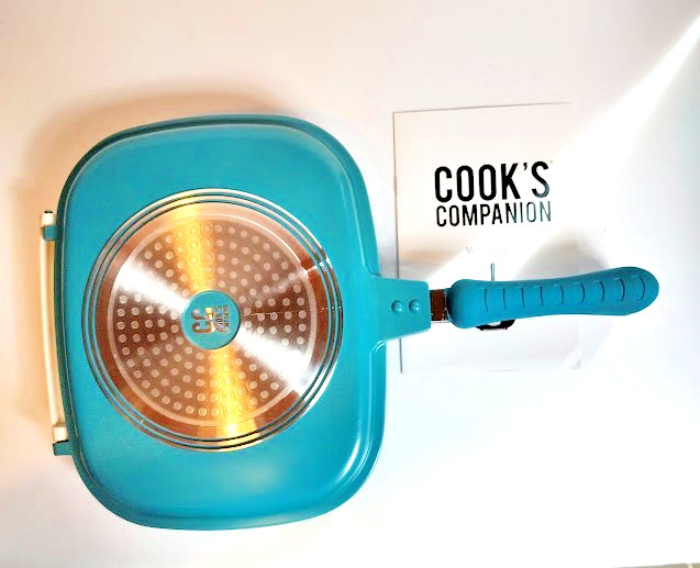Cook’s Companion Versa Flip II Pan Artic Blue Ceramic Coated Cookware Grill