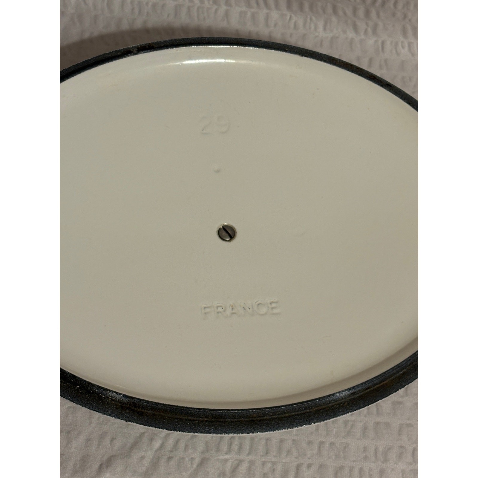 Le Creuset 29 Oval Dutch Oven White Enameled Cast Iron Made in France 6.75qt EUC