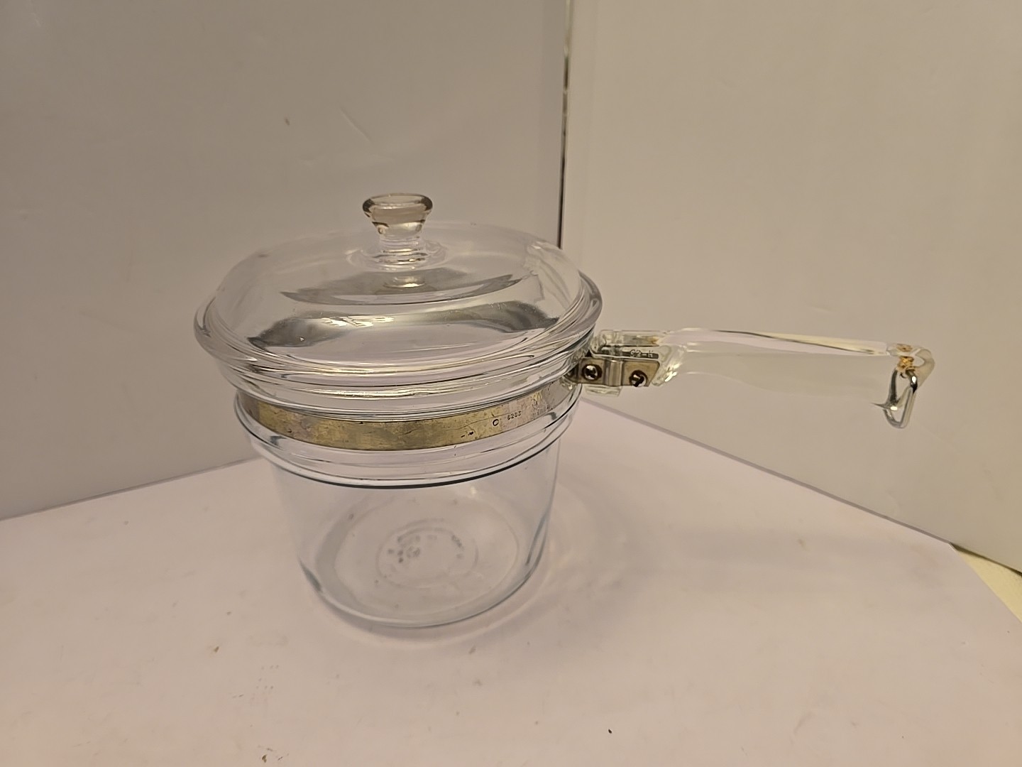 VTG Pyrex Flameware 6283 Double Boiler Top 1.5 QT w/ P81C Lid Saucepan