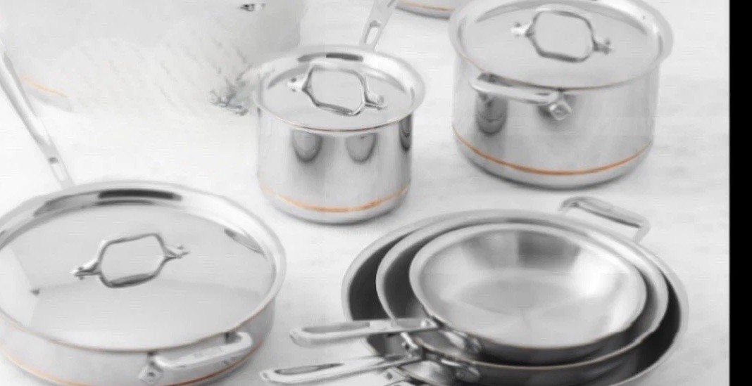 6Pcs All Clad Copper Core 8″ 10″ 12″ Pan fry 3 qt Saute Pan 2 &3Qt Saucepans Set