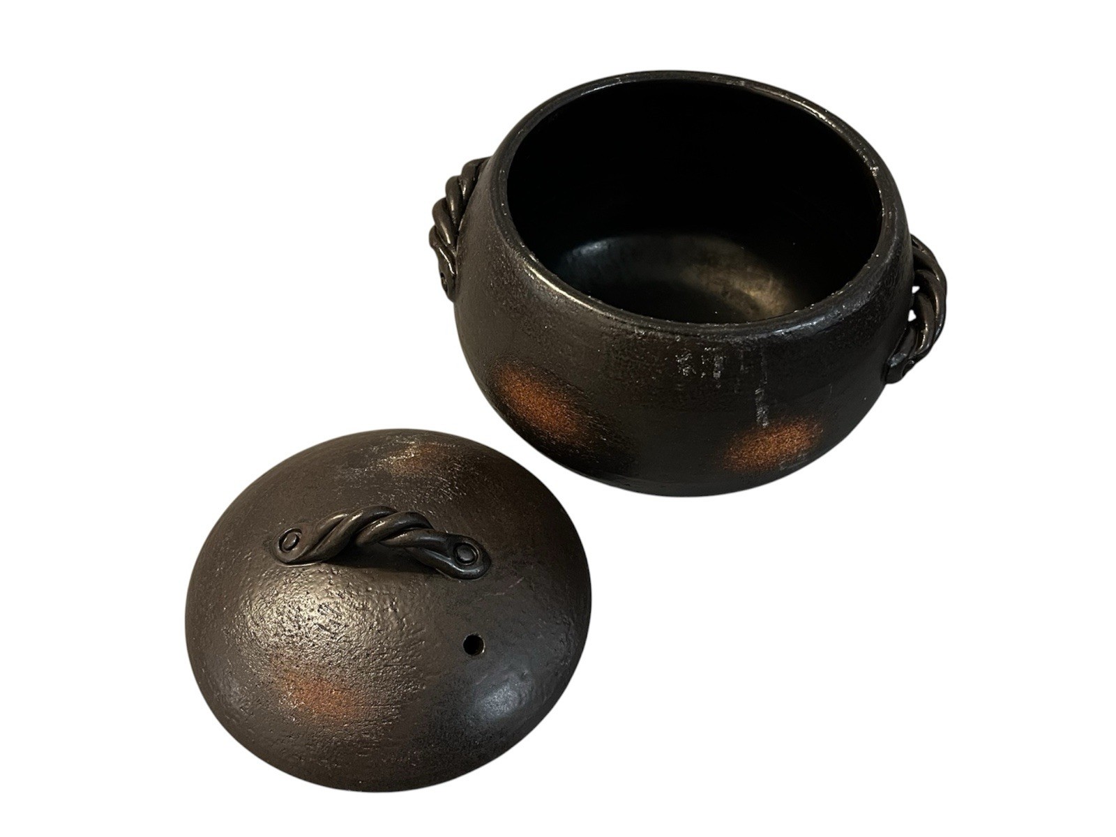 Banko Ware Rice Cooker Donabe 5-Go Clay Pot Earthenware Brown Made in Japan