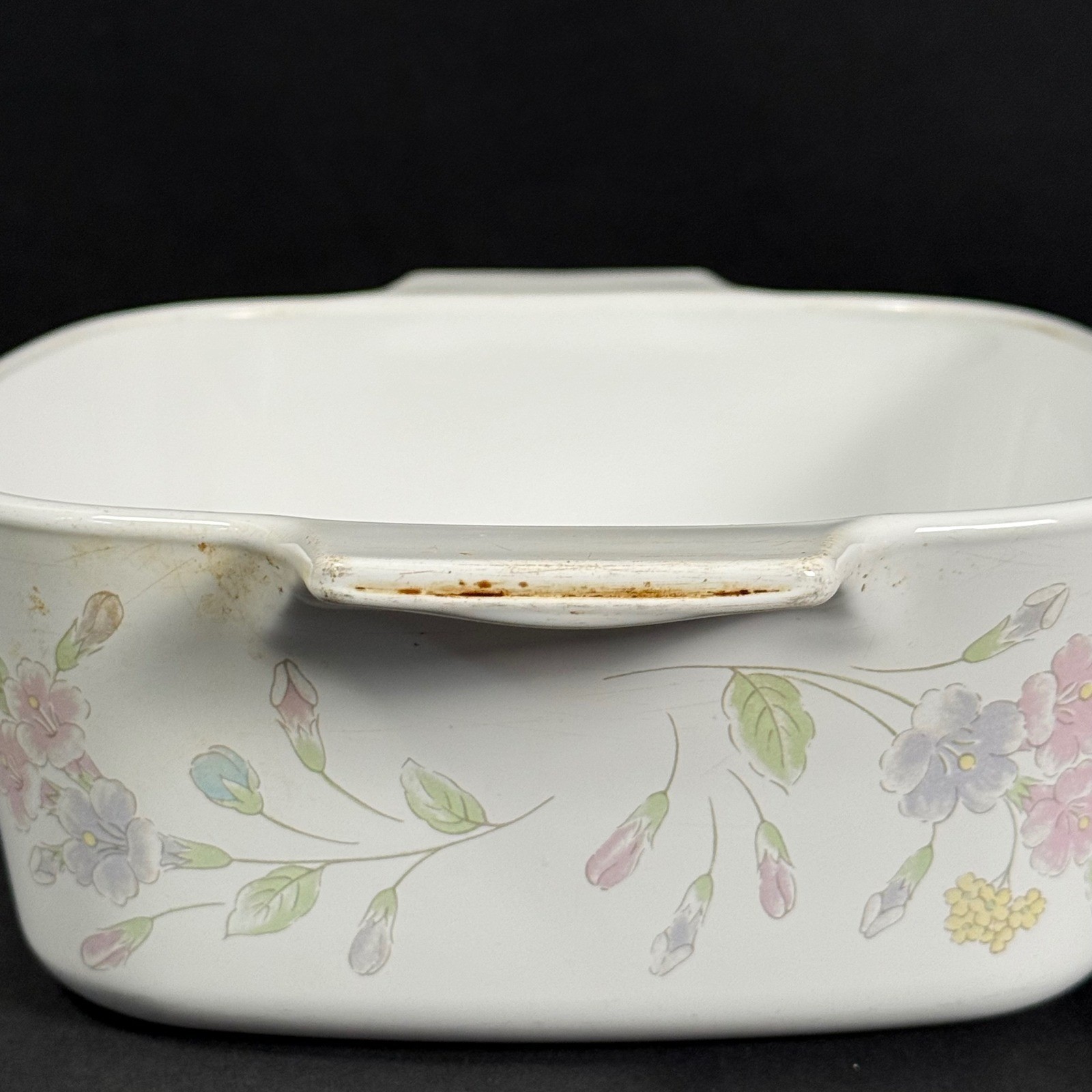 Corning Ware Pastel Bouquet Casserole Set 1.5L & Lid 2 Petite Pans VTG 1985-90