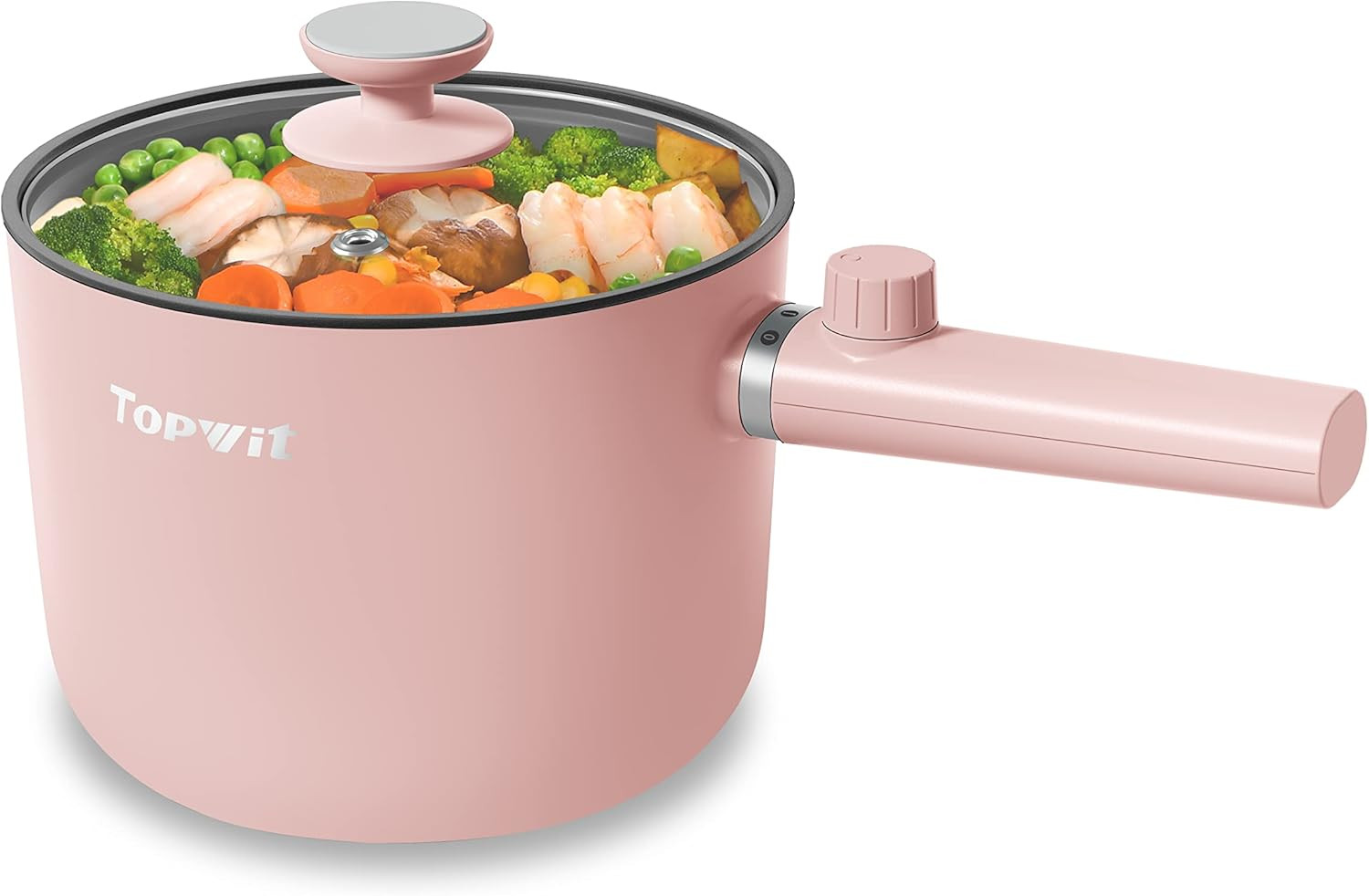 Hot Pot Electric, 1.5L Ramen Cooker, Portable Non-Stick Frying Pan, Electric Pot