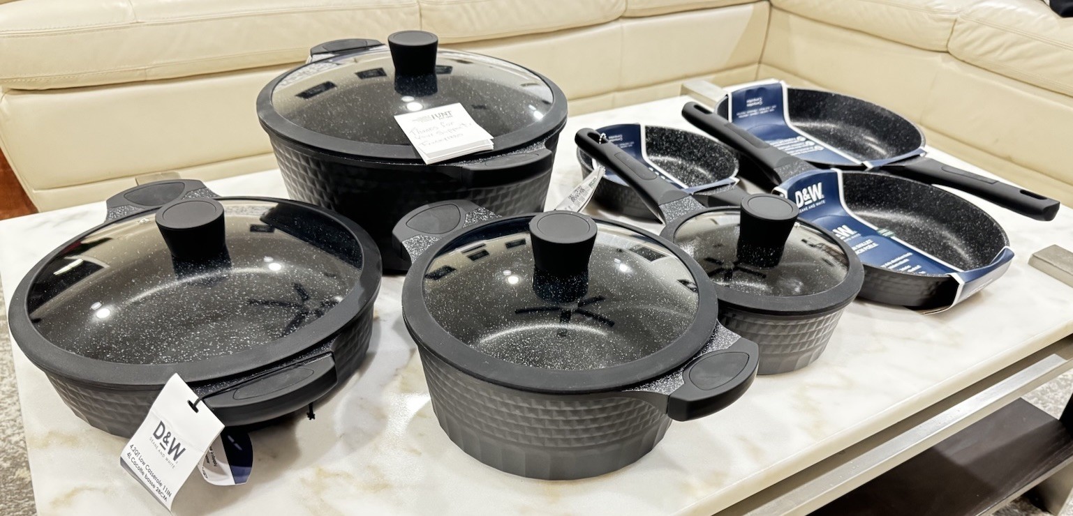 D&W Deane & White Cookware Casserole Pan Skillet Collection 11 Pc Set “Black”