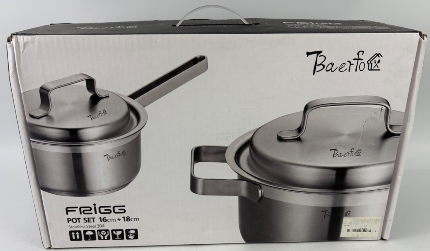 Baerfo Frigg Pot Set 16cm+18cm Stainless Steel 304