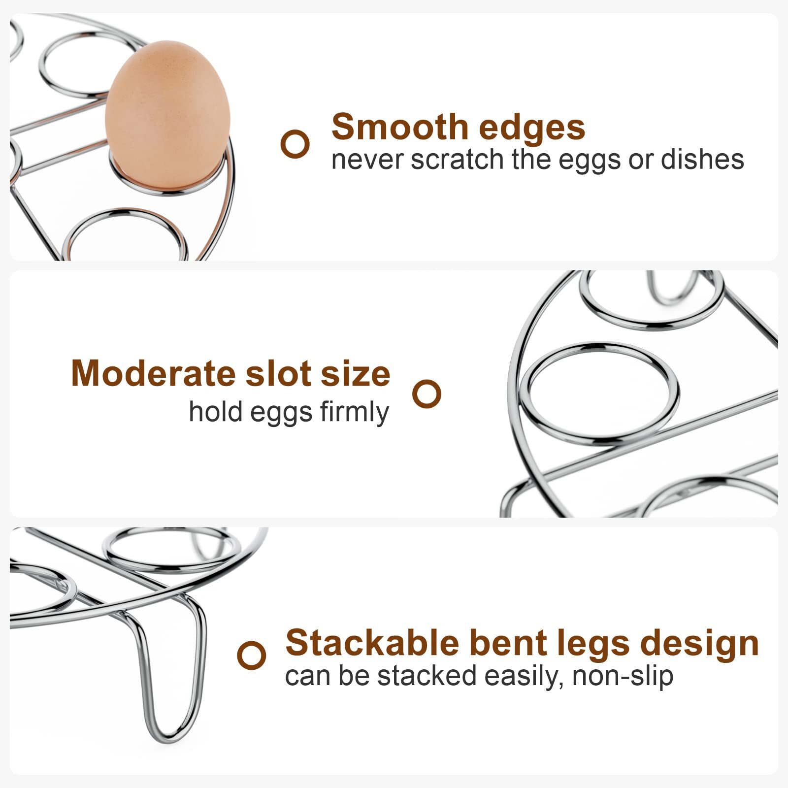 Egg Steamer Rack – Trivet for 6, 8 Quart Pressure Cooker, Cooks 18 Eggs, 2 Packs