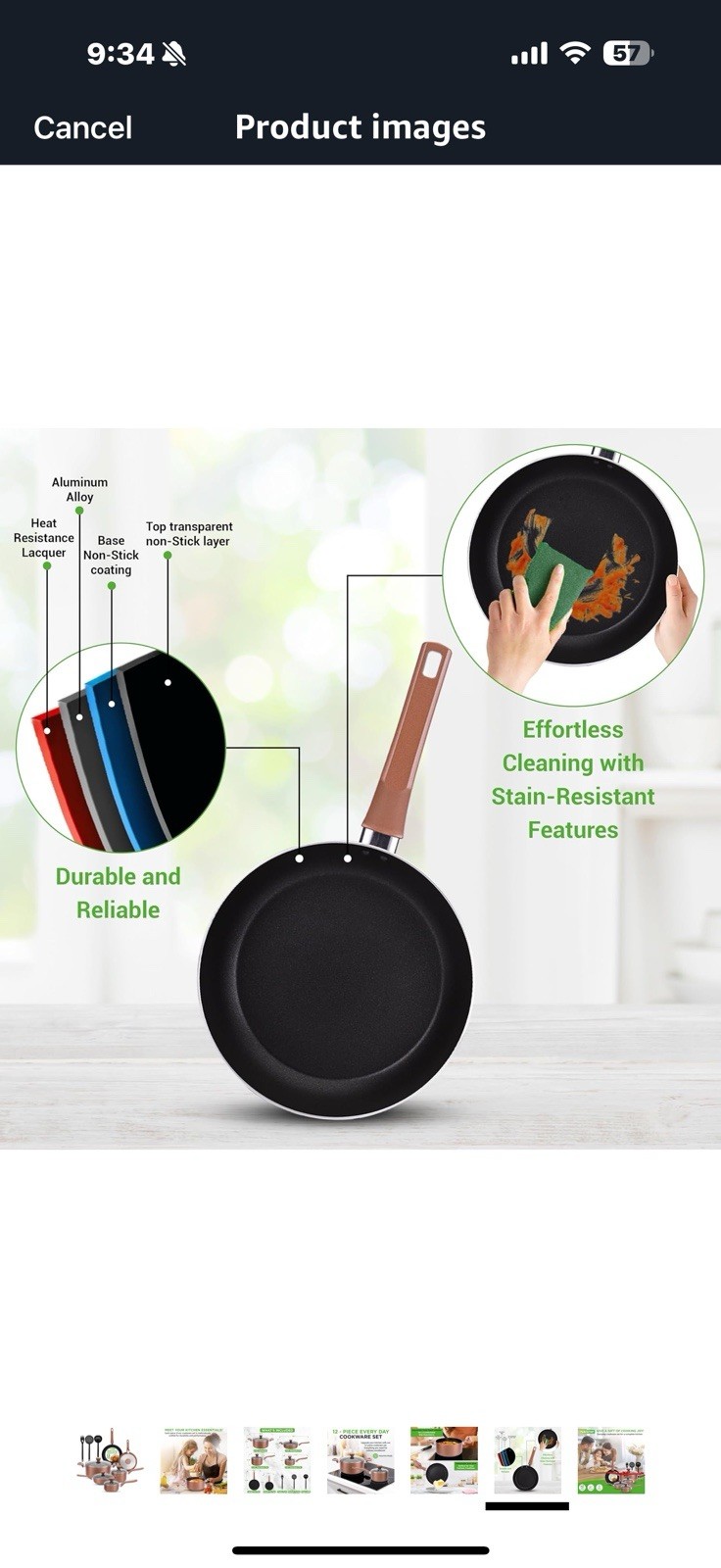 NutriChef 13-Piece Nonstick Kitchen Cookware Set-PTFE