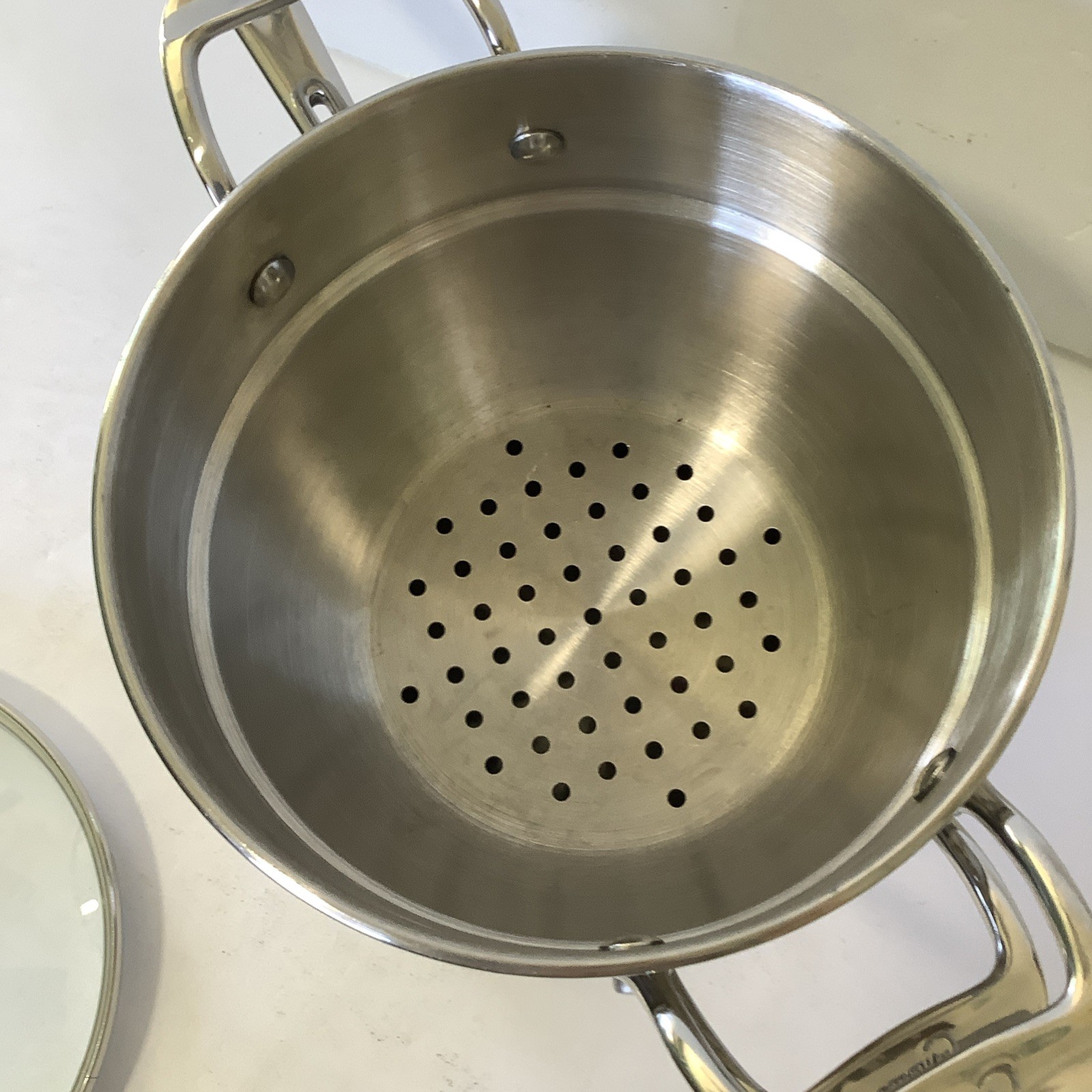 Emeril Stainless Steel Copper Core 3 Qt Saucepan Lid Steamer Insert Cookware