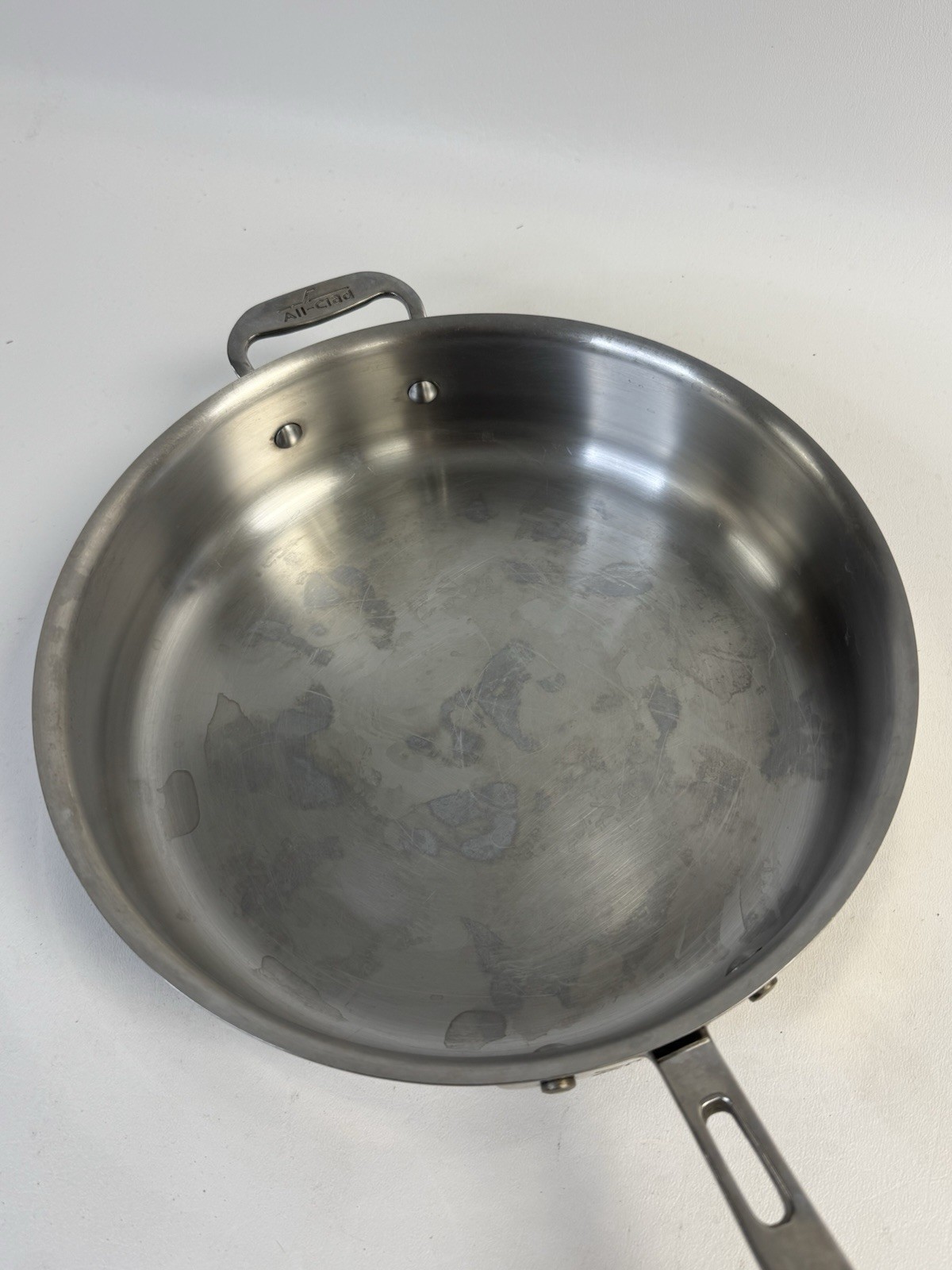 All-Clad Copper Core 11” Saute Pan w/ Lid SS Chef Pan 3 Qt Helper Handle USA