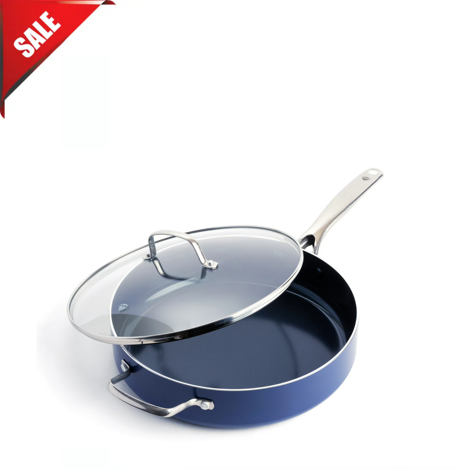 Blue Diamond 5QT Ceramic Nonstick Saute Pan w/Lid Toxin Free Dishwasher