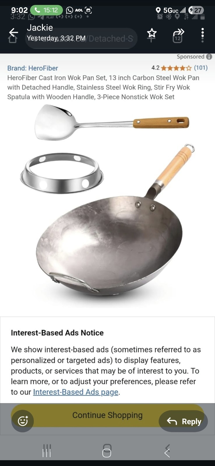 Brand New Great Quality 3pc Wok Pot