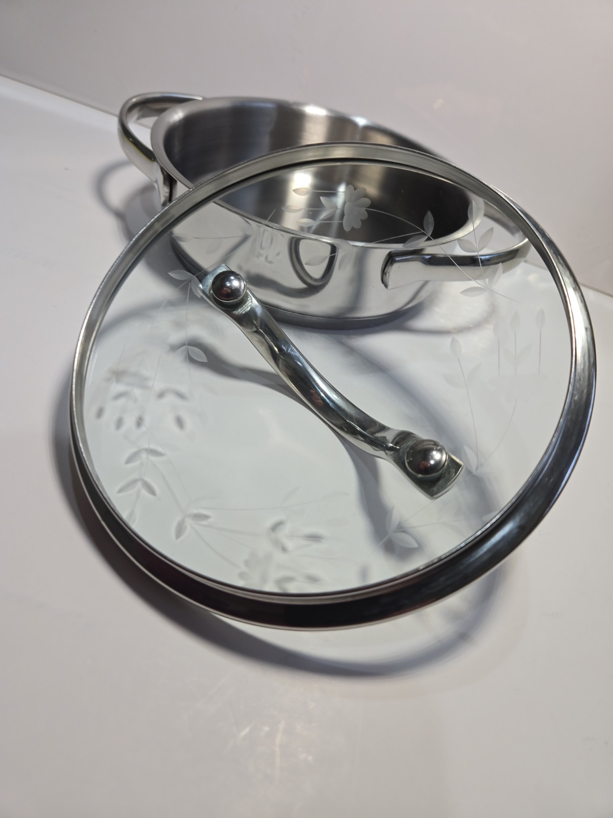 Princess House Etched Lid 1/2 Qt Pan 18/10 Stainless (5 1/2 x 1 3/4 in)