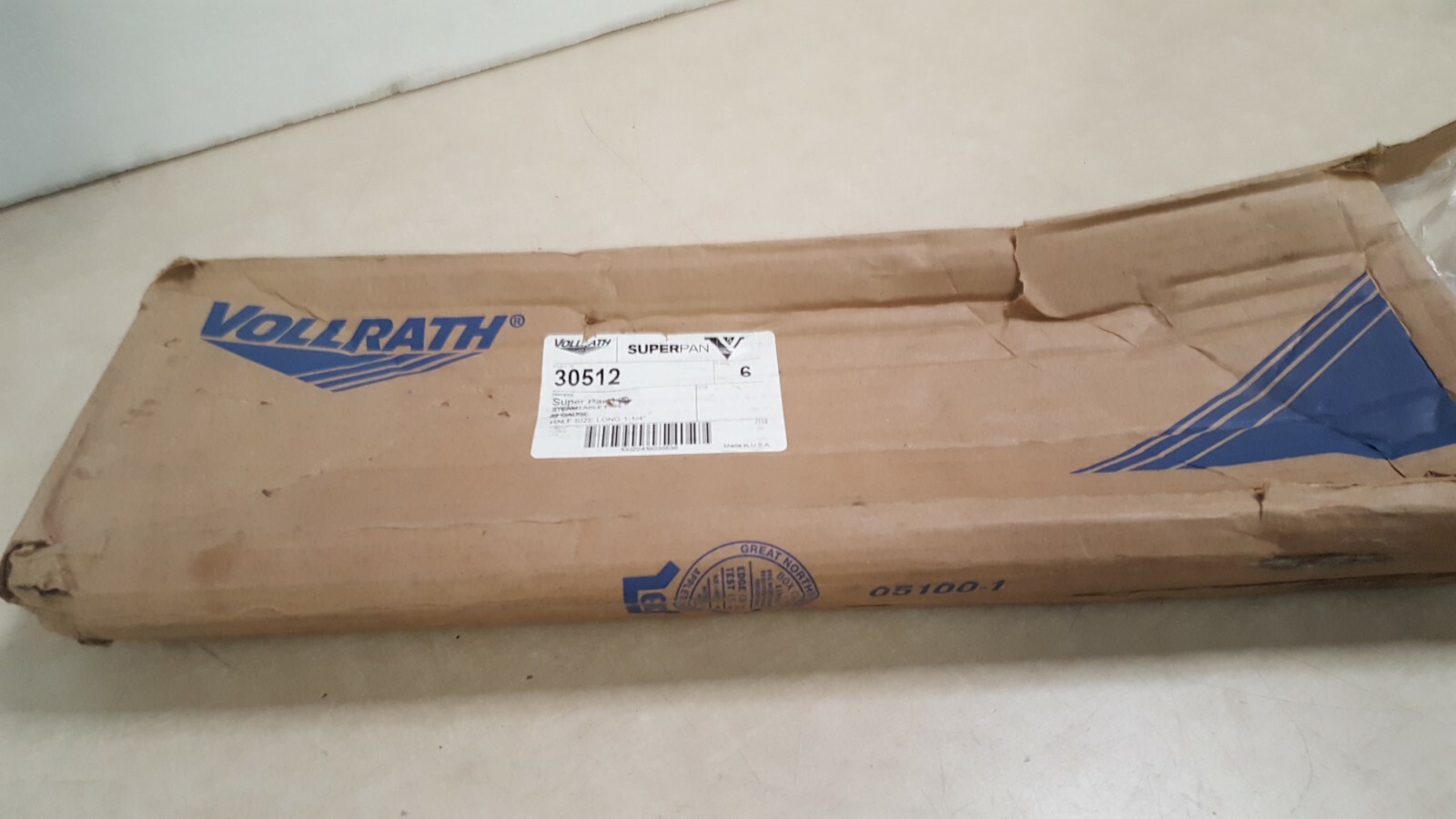 Lot of 6 – Vollrath 30512 Super Pan V 1/2 Long Size x 1.25″ D Food Pan