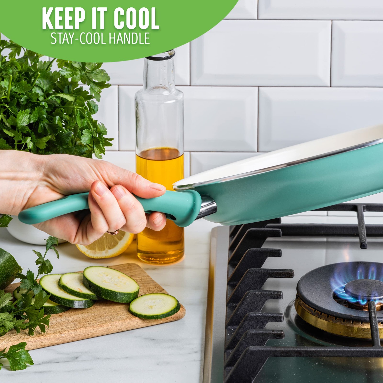 GreenLife Soft Grip 12″ Ceramic Non-Stick Open Frypan, Turquoise – CW000524-002