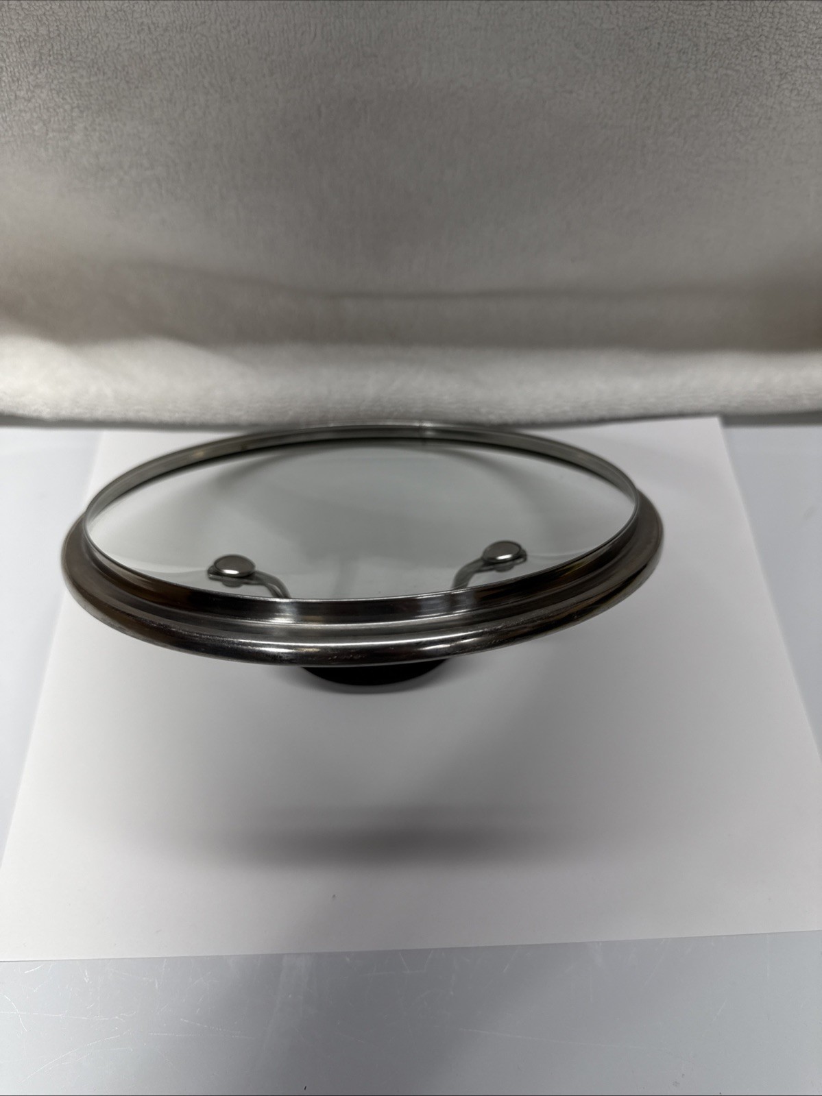 7-5/8”OD Cuisinart Replacement Lid Pan Pot Skillet Glass Black 7”Inner Lip