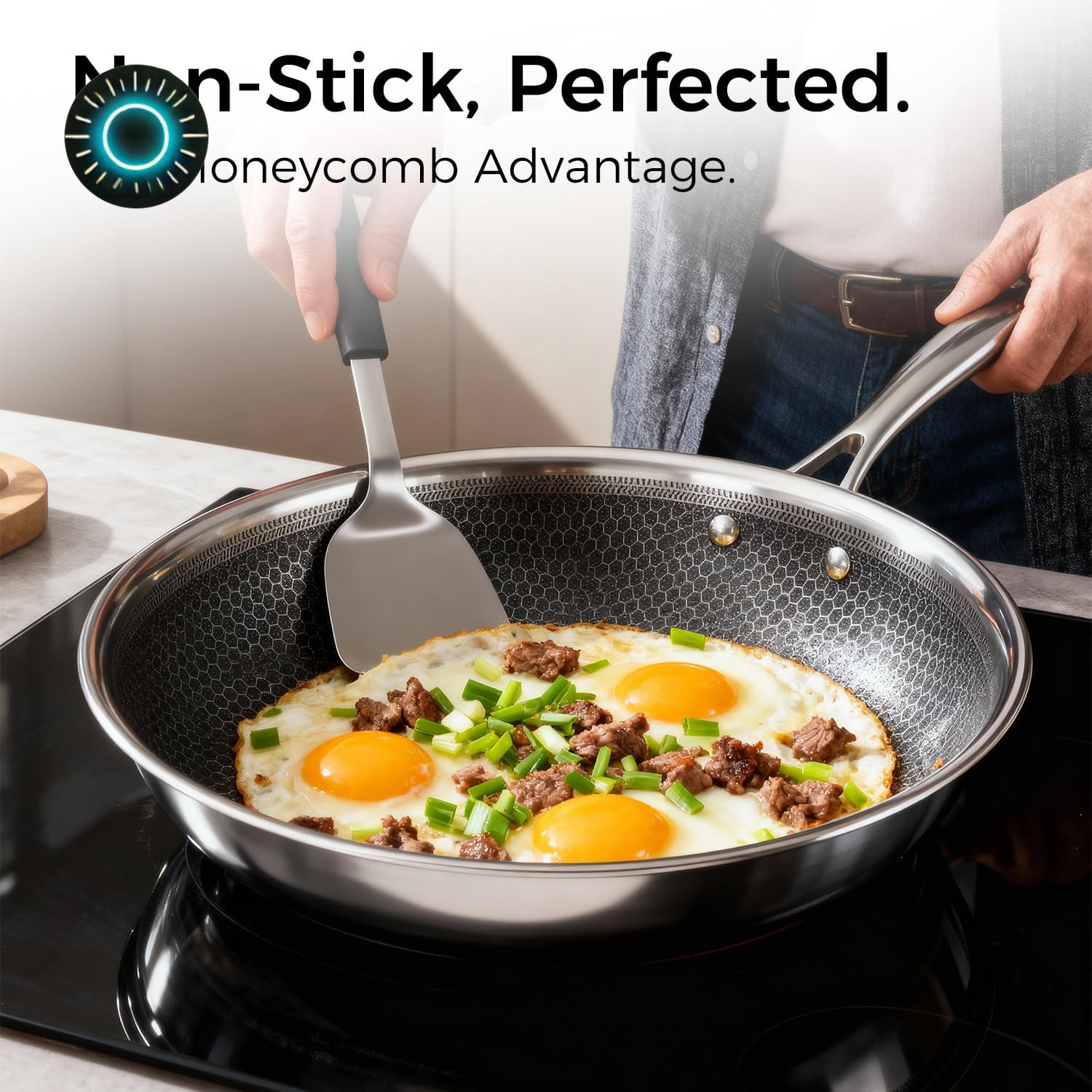 14-Piece Nonstick Hybrid Hex Cookware Set – Induction & Oven Safe PFOA Free NEW