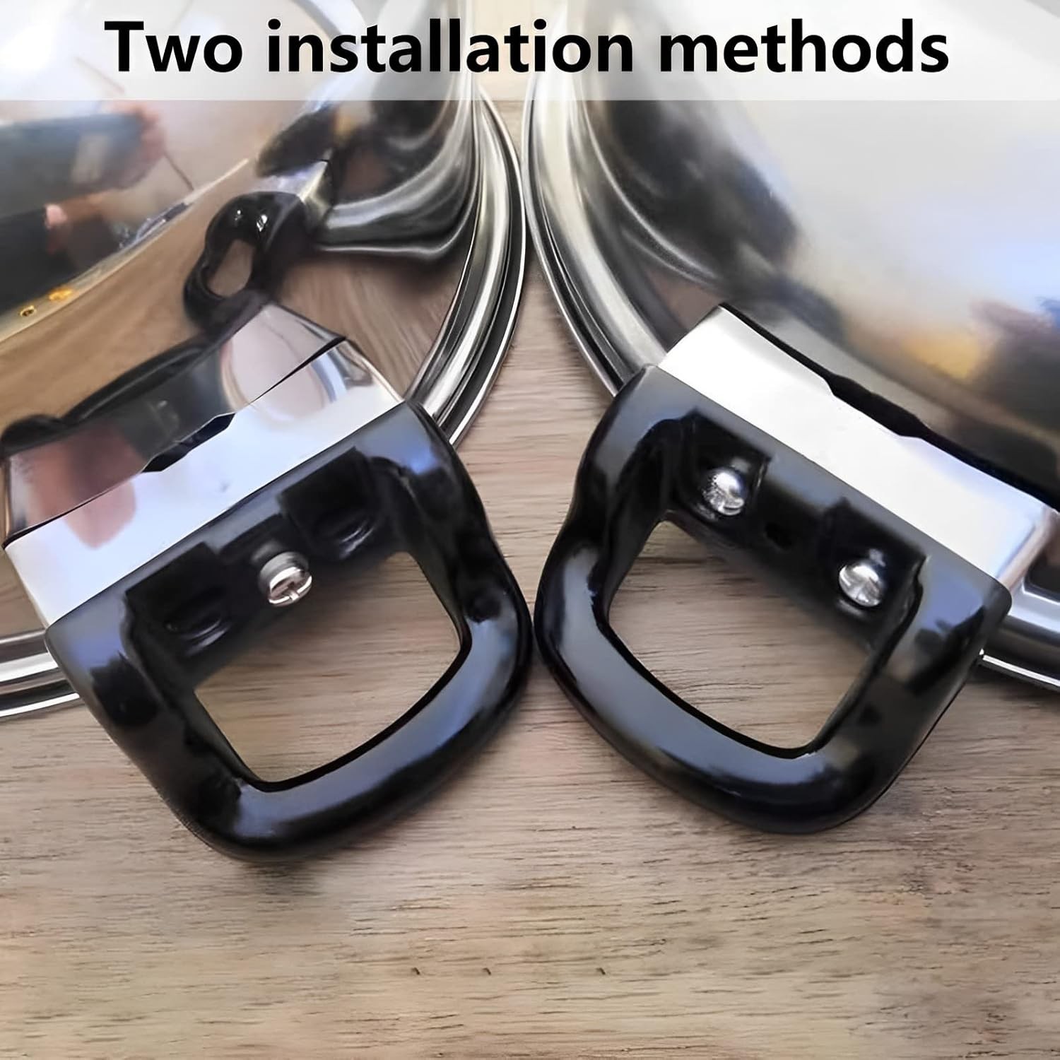 2 Pcs Pot Side Handle Replacement Universal Short Pan Grip Home Kitchen Cookware