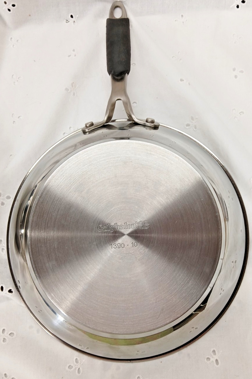 CALPHALON STAINLESS STEEL 8″ #1388 & 10″ #1390 FRYING PAN SKILLET FREE SHIPPING