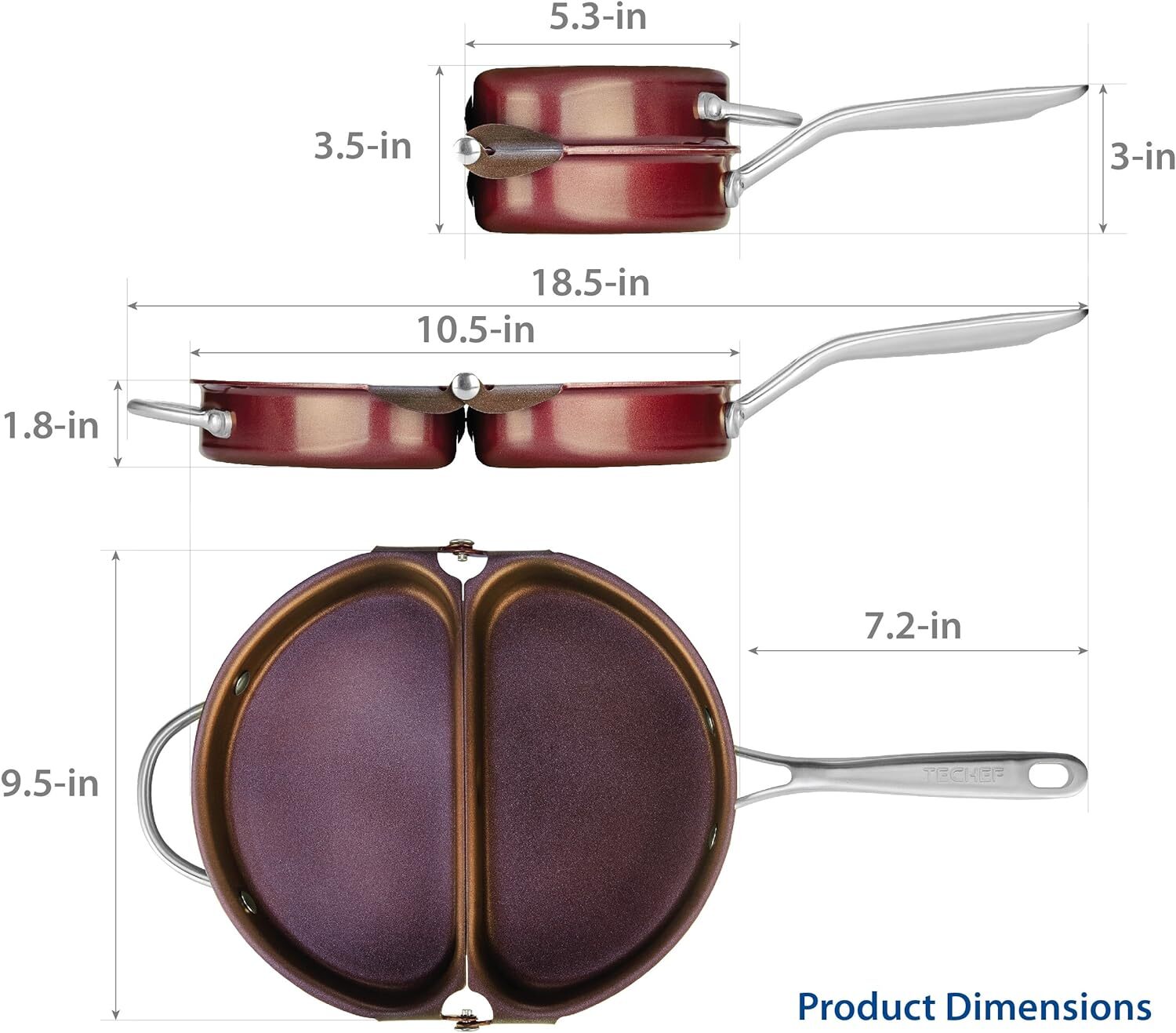 – Frittata and Omelette Pan, Double Egg Pan (PFOA Free) [Renewed/Refurbished]