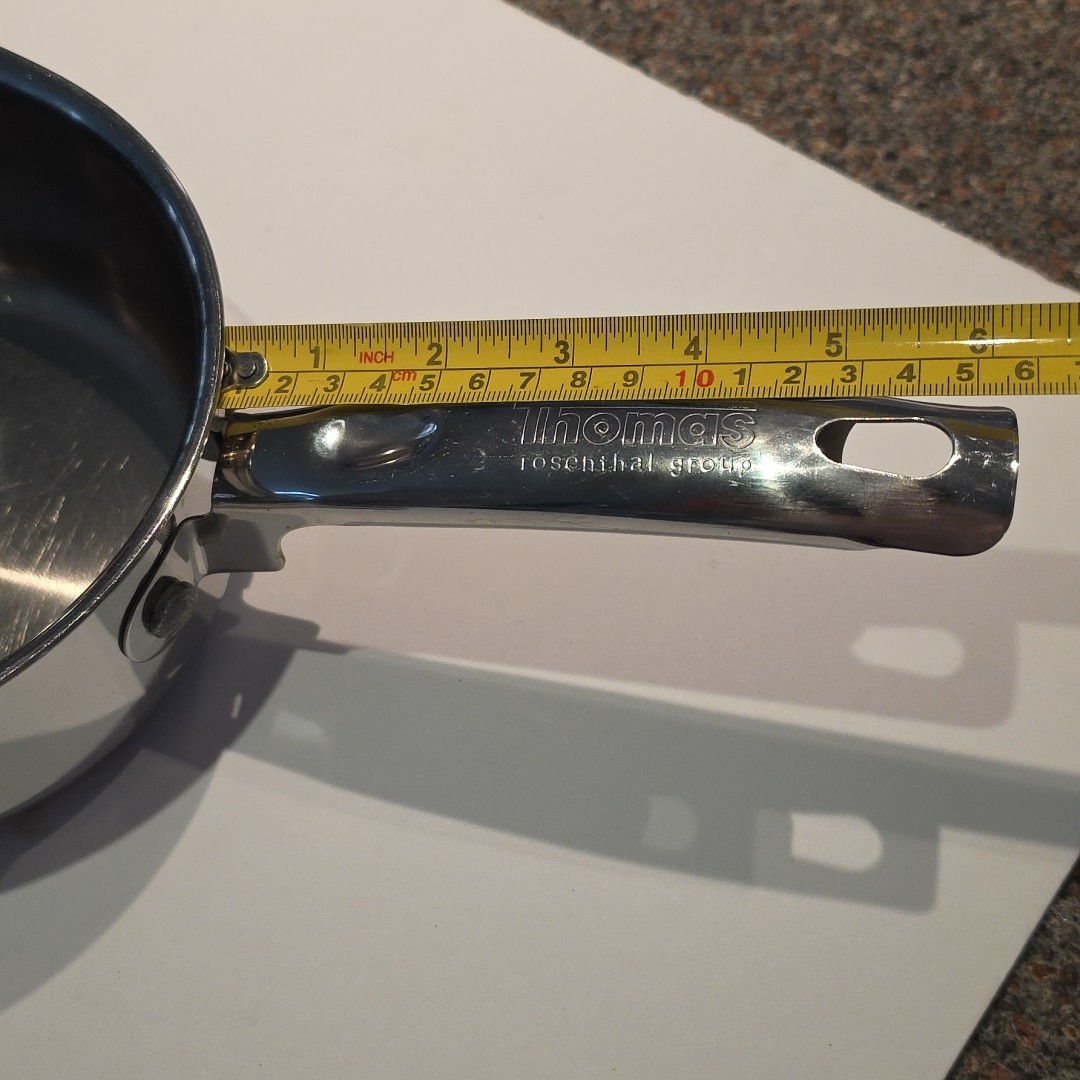 Thomas Rosenthal – Stainless Steel 1 Liter Cook & Pour Saucepan w/ Glass Lid EUC