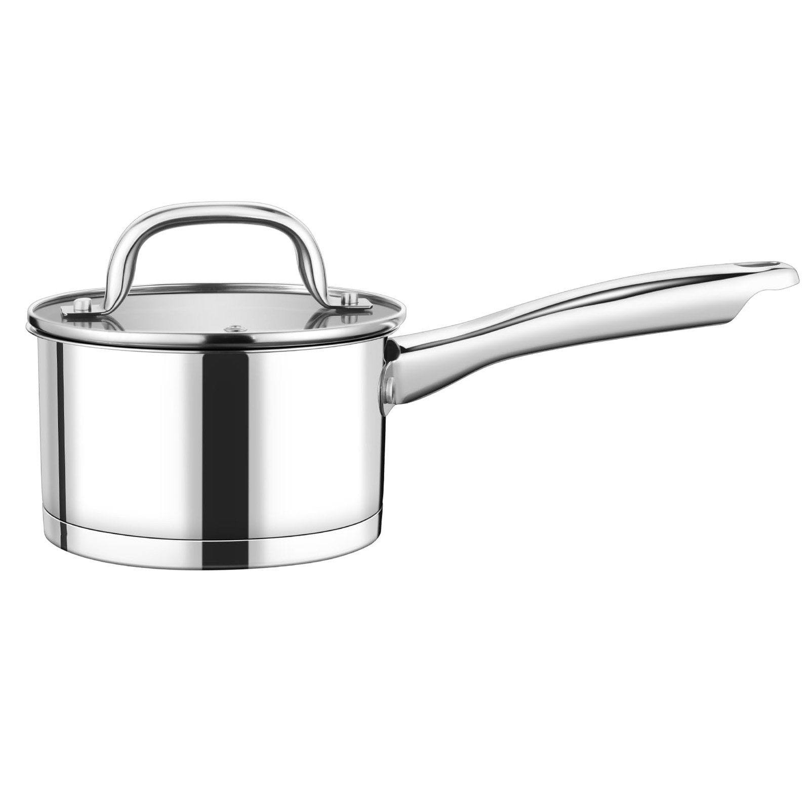 1QT Saucepan with Lid Tri-Ply Stainless Steel Small Pot for Milk and Chocolate