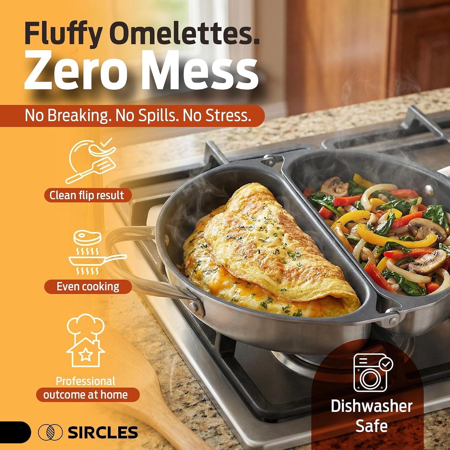Omelette Pan Double Sided Non Stick Omelette Maker 3004 Aluminum Induction