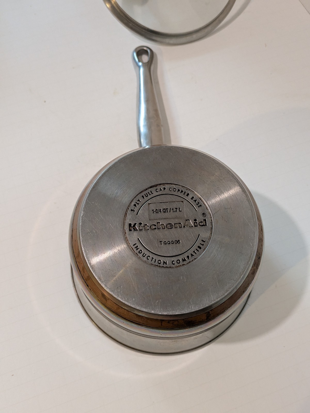 KitchenAid 1-3/4 Qt Stainless Steel Saucepan Lid 3-Ply Copper Base Induction