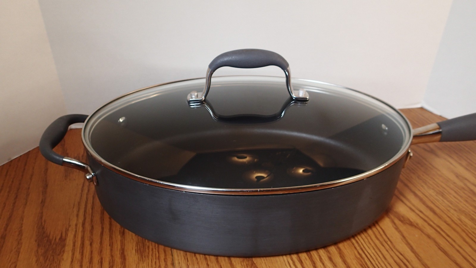 Anolon Advanced 5QT 4.7L Hard Anodized Non Stick Deep Oval Pan HELPER HANDLE LID