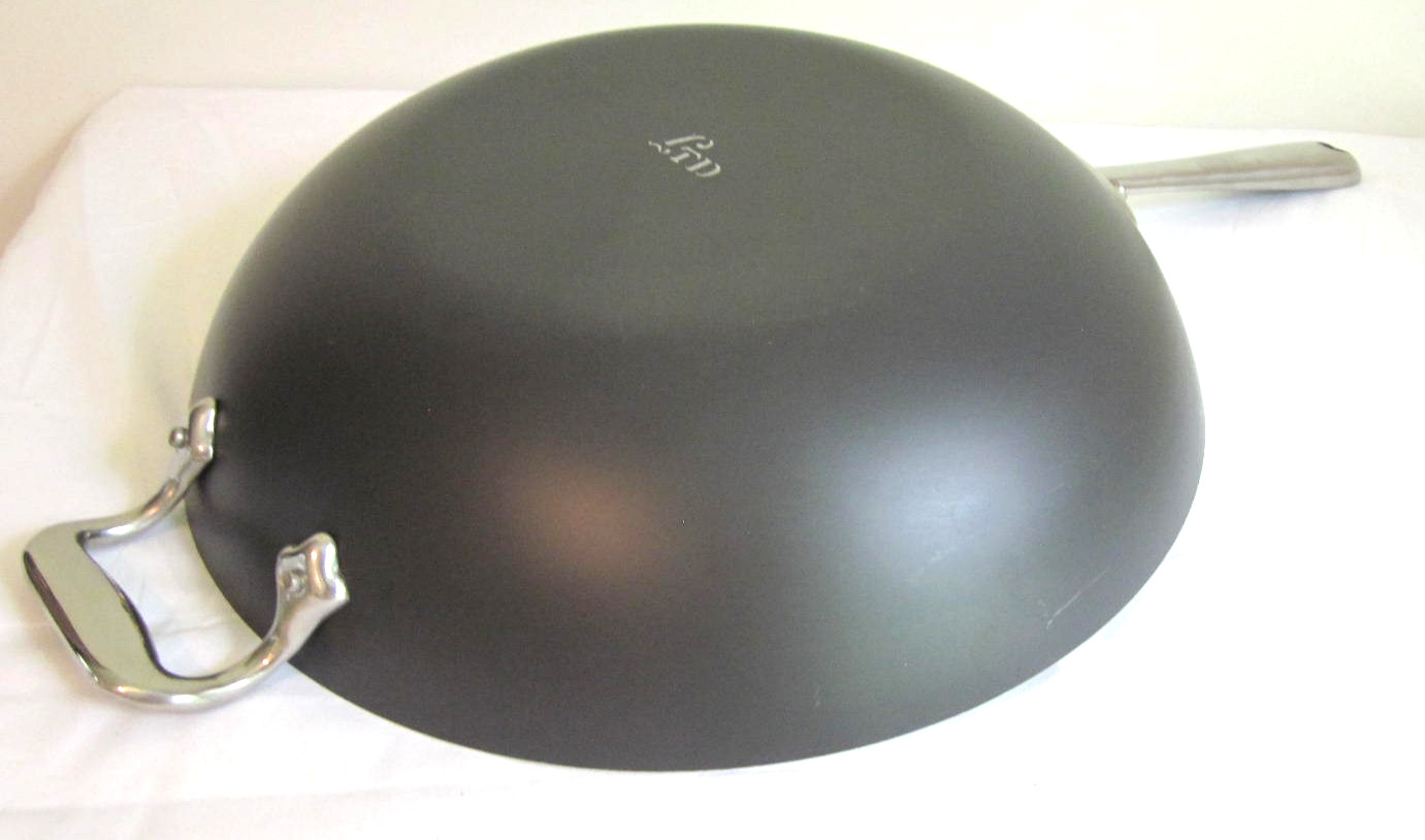 All Clad LTD 12 Stainless Steel Stir Fry Wok Pan Flat Bottom Beautiful Condition