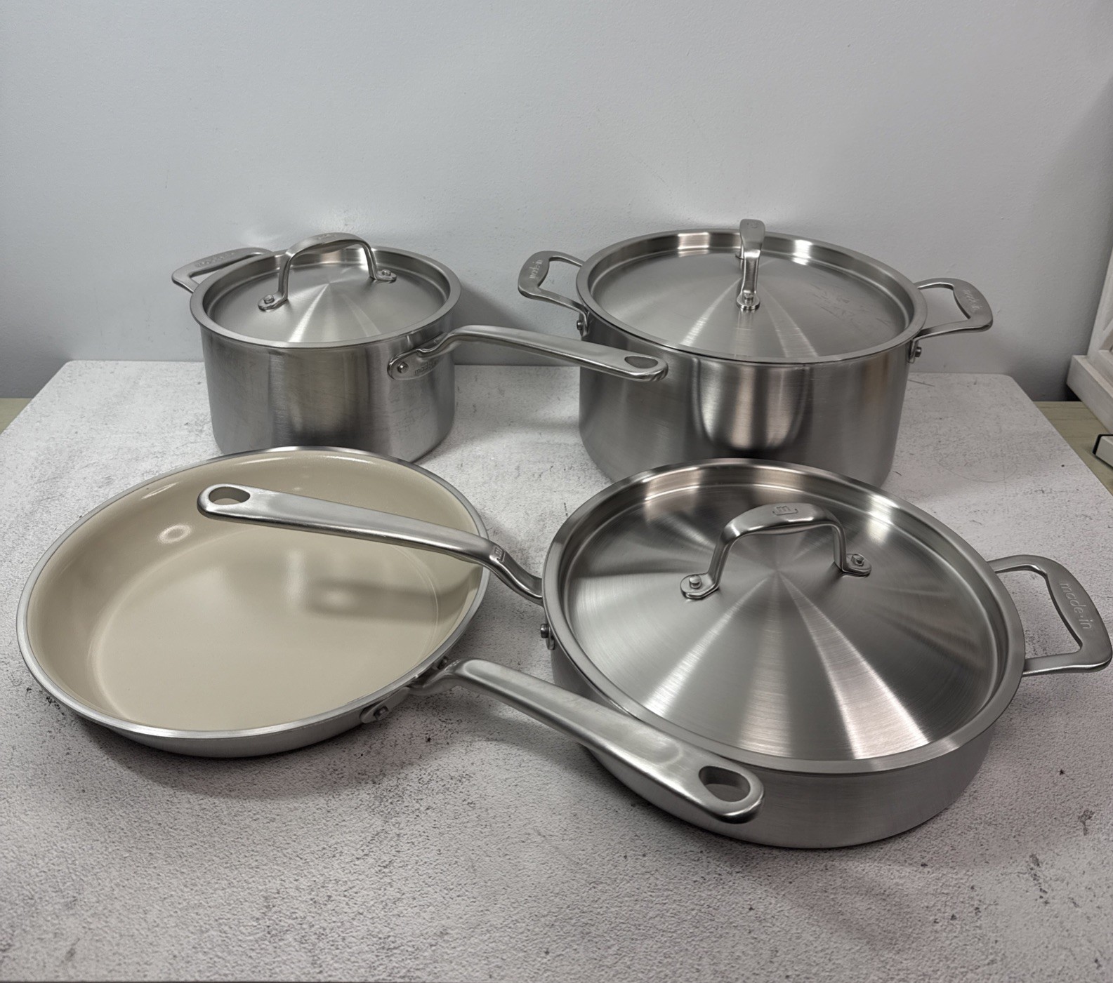 MADE IN Ceramiclad 7 PC Cookware Set 2 Pots 2 Pans 3 Lids PLEASE SEE PHOTOS